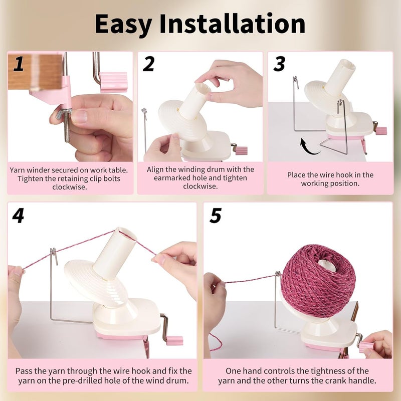WildArtisan Yarn Winder,Yarn Ball,Easy to Set Up & Effortless to Use Yarn Cake Winder Makes Neat 3.5oz with Quiet Operation,Yarn Winder for Crocheting and Knitting Enthusiasts - Image 3